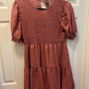 Wild Fable Pink Floral Puff Sleeve Dress